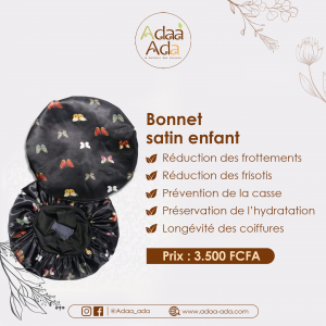Bonnet en satin enfant