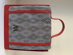 Fatima - rouge pagne tissé gris