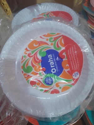 Plat raha ronde Blanc pqt 1x25pcs