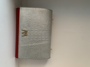 Satchel - Gris croco rouge