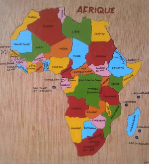 La carte de l'Afrique  en francais